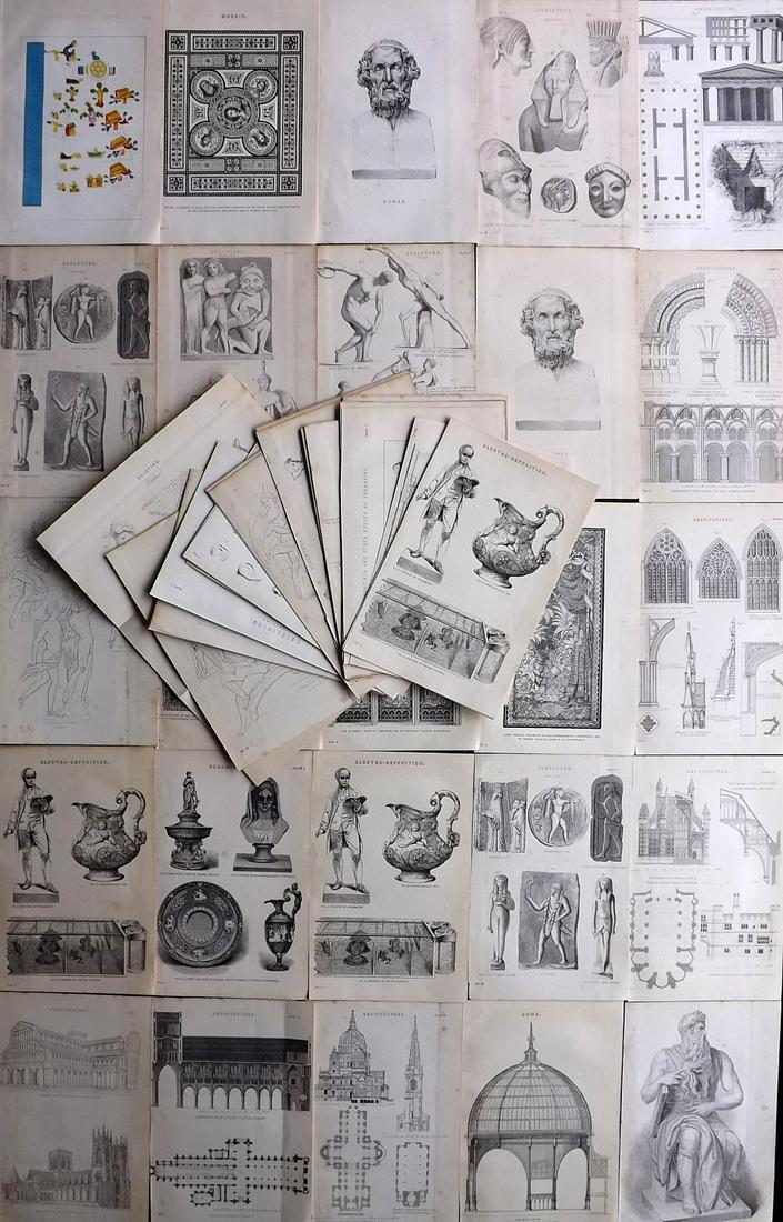 Nat. Encyclo. 1890's Lot of 55 Prints. Art, Architecture, Sculpture, Decorative (1 of 5)