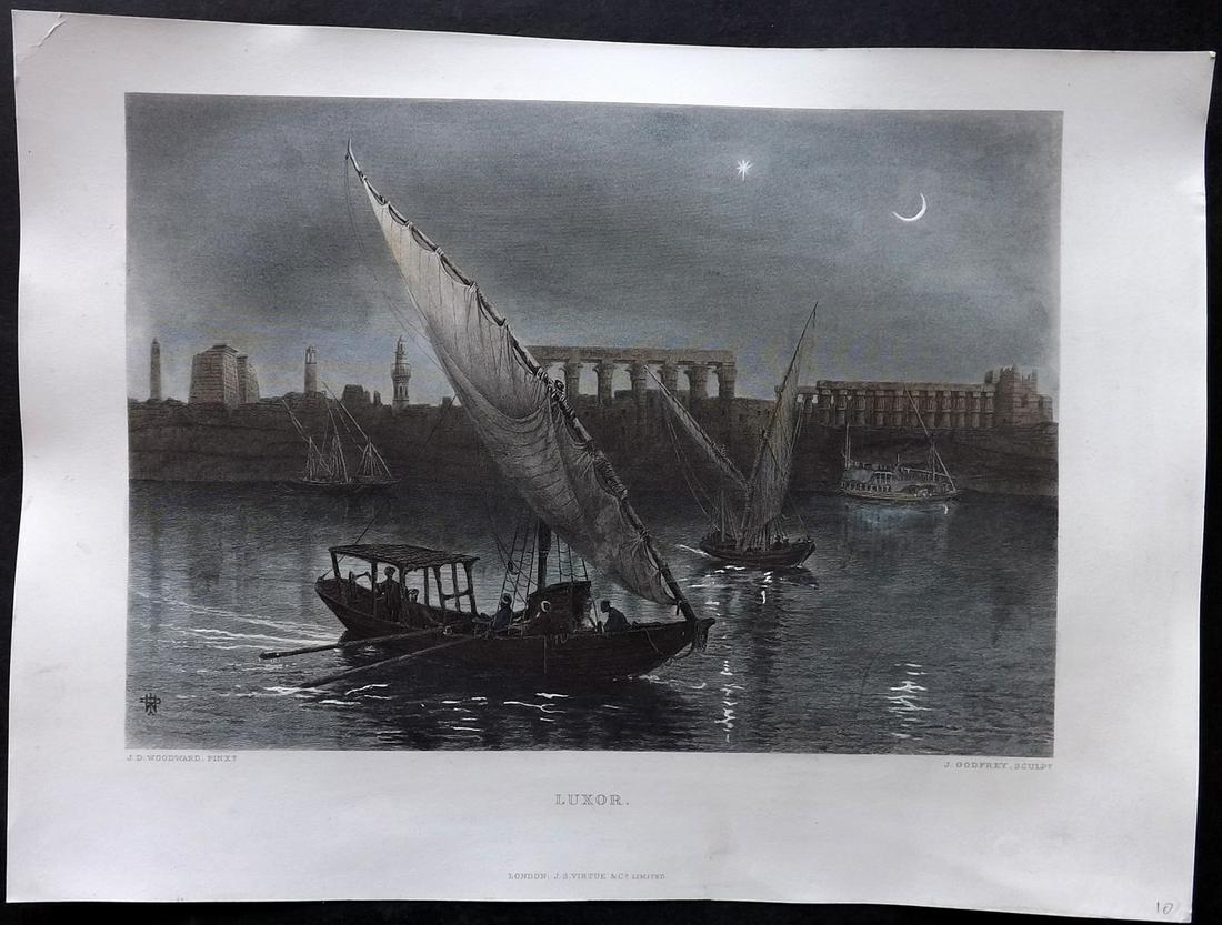 Wilson, Charles 1880 Folio Hand Col Print. Luxor, Egypt (1 of 2)