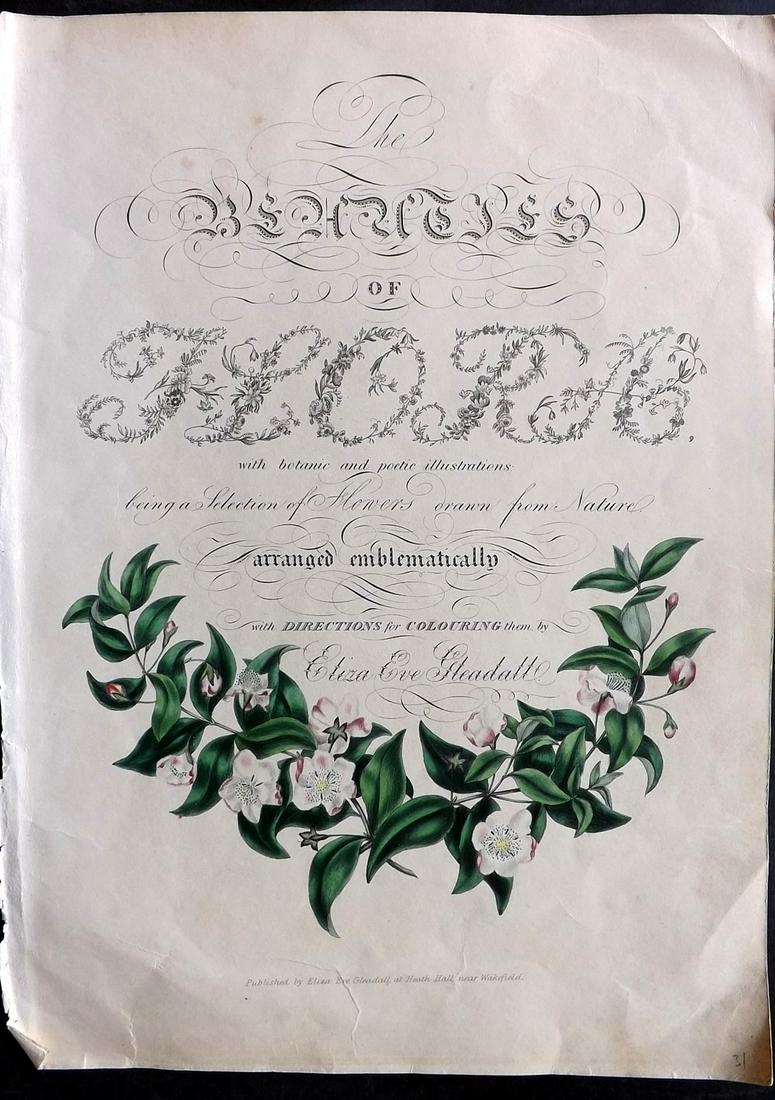 Gleadall, Eliza Eve 1834 HC Print. Scarce Illus. Floral Title Page (1 of 2)