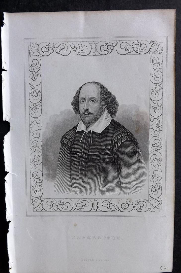 Dugdale, Thomas C1840 Portrait Print of William Shakespeare (1 of 2)