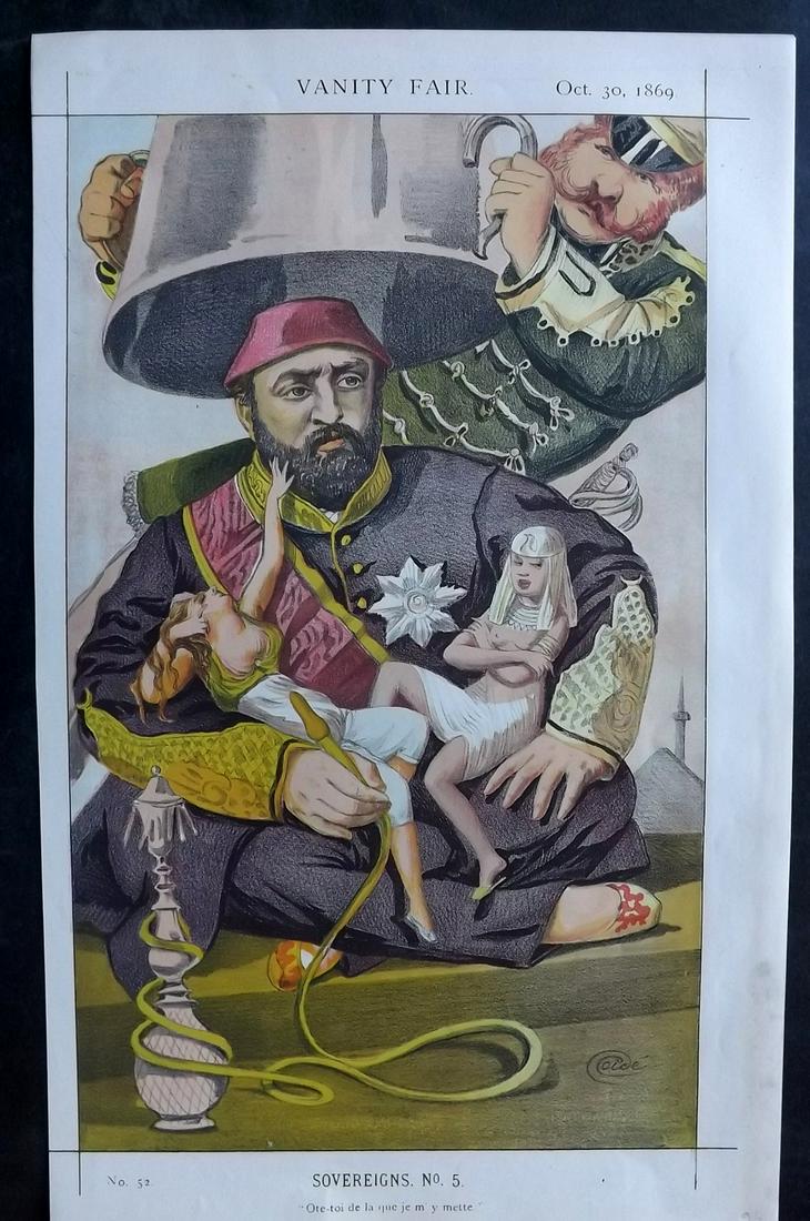 Vanity Fair Print 1869 Abdul-Aziz, Sultan of Turkey: Chromolithograph Published 1869-1914, London for "Vanity Fair" Paper Size: 14 x 9 inch (36 x 23cm) Approx. Good Condition