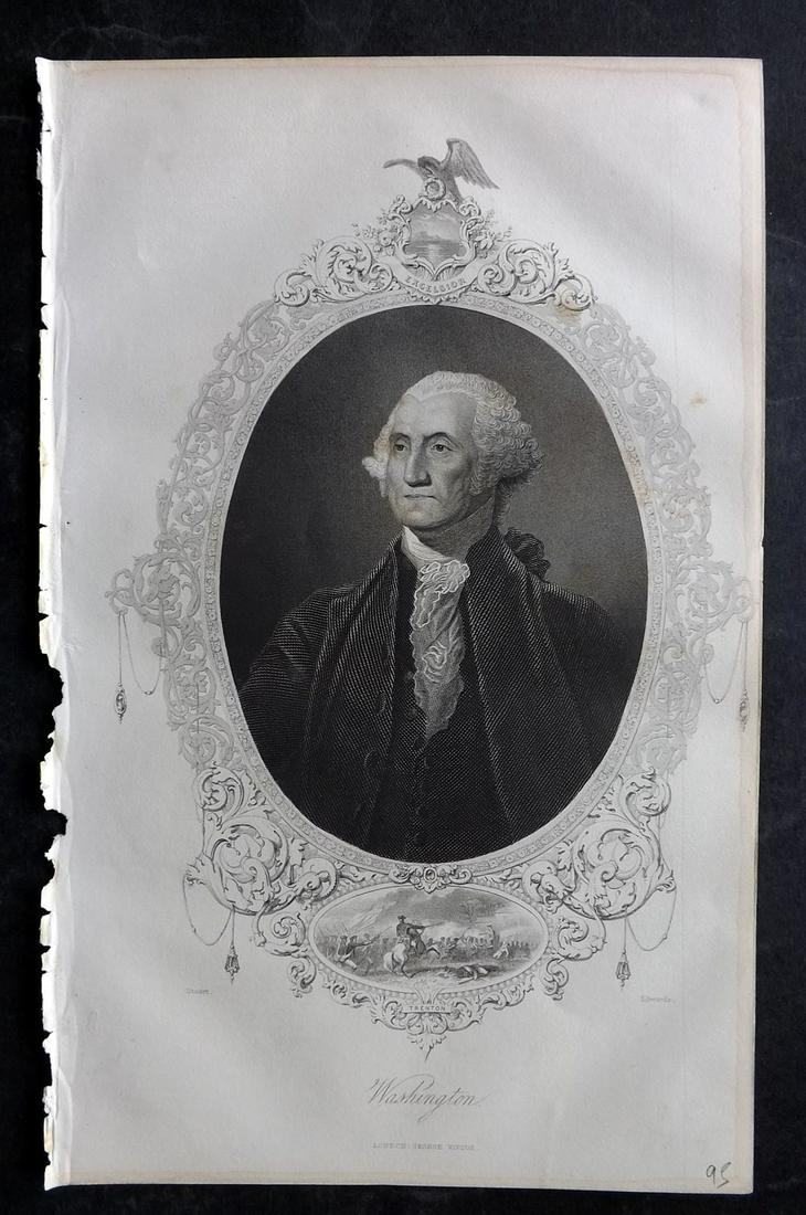 George Washington C1850 Steel Engraved Portrait (1 of 2)