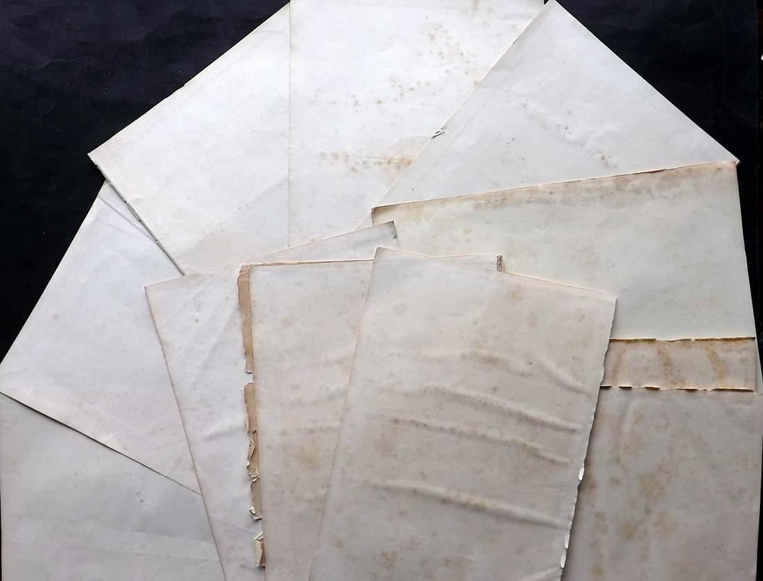 Old Paper, Bookbinding 1860's-80's Lot of 12 Folio Wove Sheets: Lot of Wove Paper Sheets, made in Britain in the 1860's and 1880's. Folio. Paper Size: 16 x 11 inch (40 x 28cm) Toning present in parts, otherwise generally fine