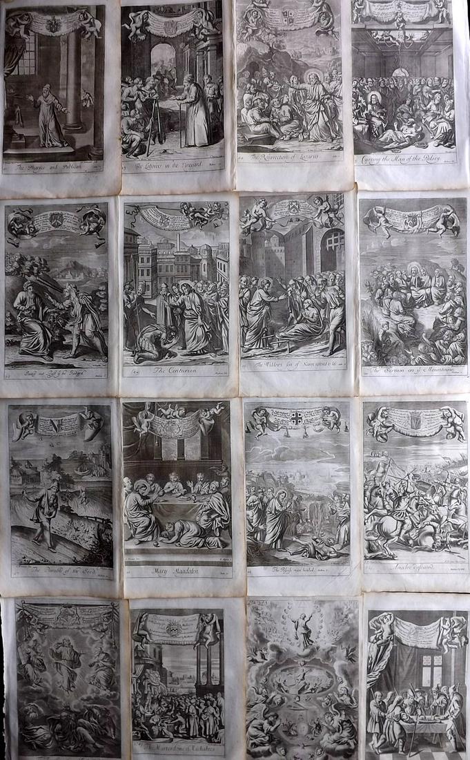 Blome, Richard C1720 Lot of 16 Folio Antique Religious Prints (1 of 7)