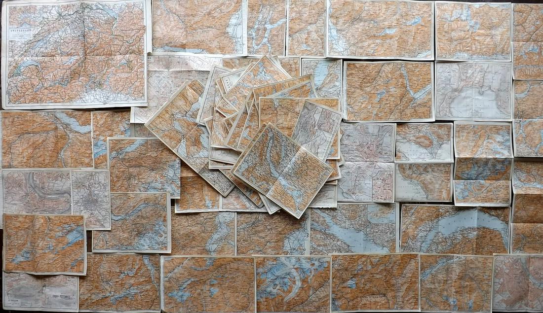 Baedeker, Karl 1913 Lot of 83 Maps. Switzerland, Italy, Tyrol (1 of 5)