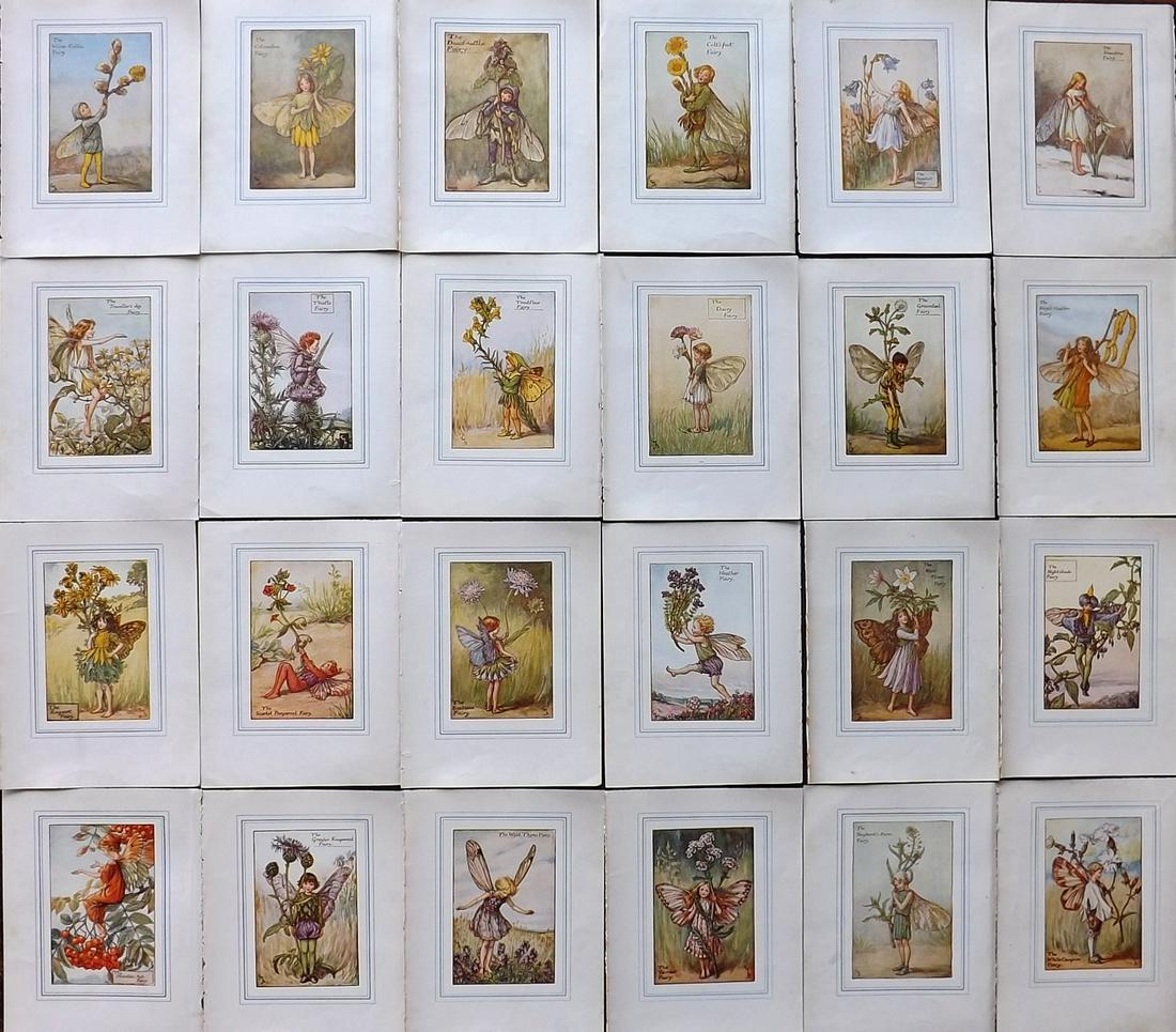 Barker, Cicely Mary C1940 Lot of 24 Flower-Fairy Prints: Lithographs Published C1935-45 by Blackie & Son, London & Glasgow for the "Flower-Fairies" Series by Cicely Mary Barker. Slightly Larger images/paper than usual from "The Book of the Flower Fairies" R