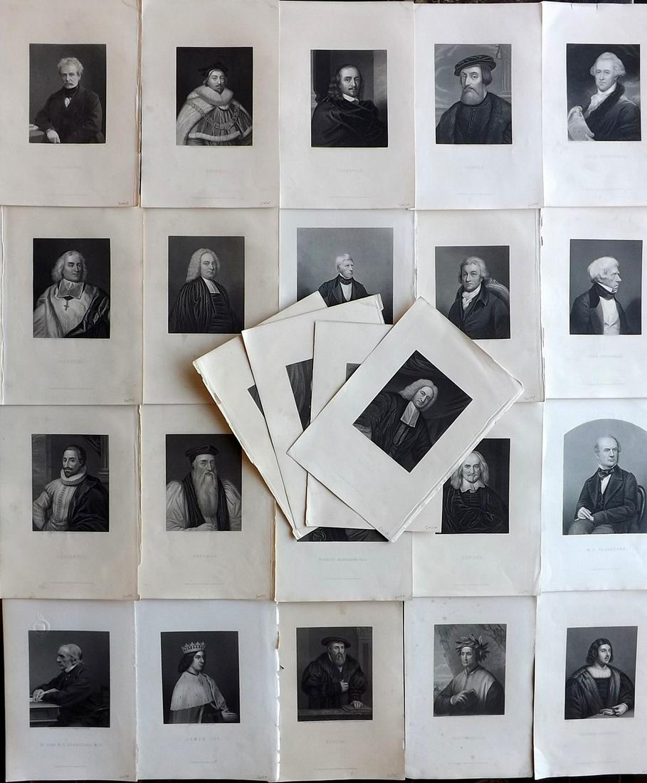 Waller, John C1870 Lot of 24 Antique Portraits. British & Foreign (1 of 7)