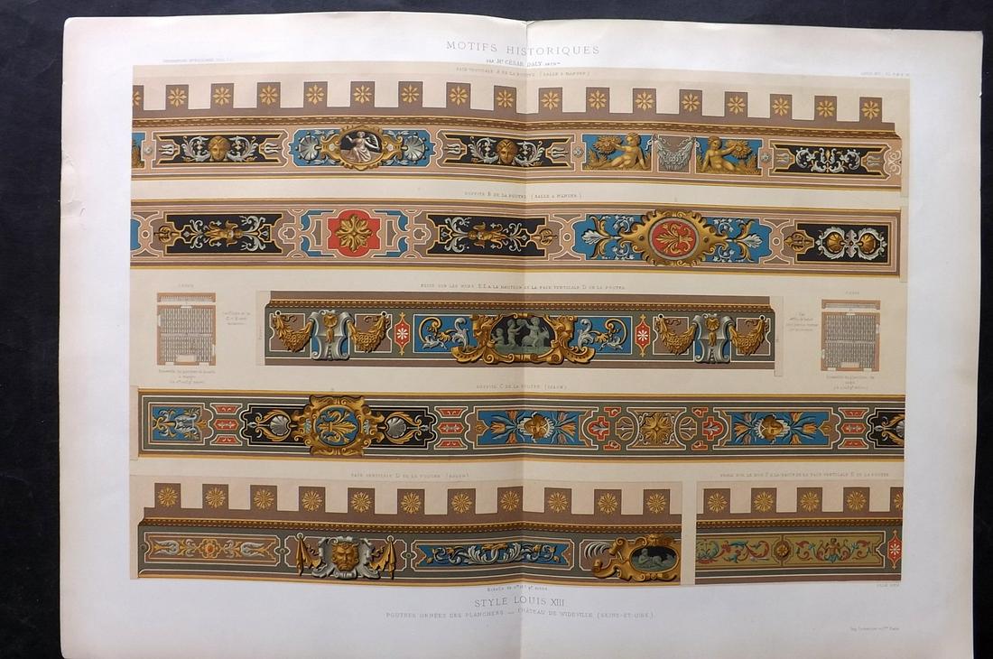 Daly, Cesar 1881 LG Architecture Print. Style Louis XIII 7, 8, 9, 10 (1 of 2)