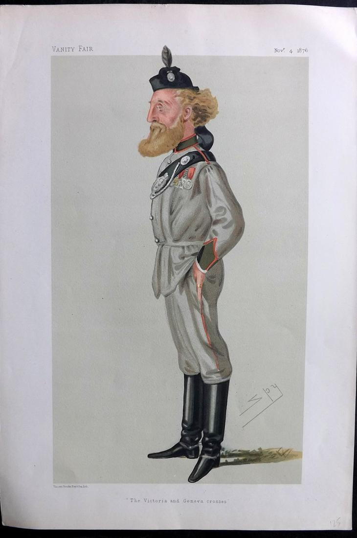 Vanity Fair Print 1876 Col. Robert Lindsay, Military: Chromolithograph Published 1869-1914, London for "Vanity Fair" With accompanying descriptive biographical text. Paper Size: 15 x 10.5 inch (38 x 27cm) Approx. Good Condition