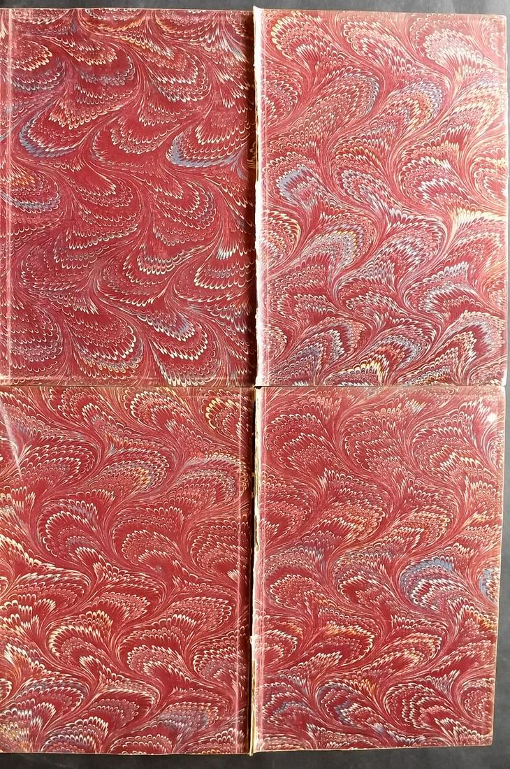 Old Paper, Bookbinding 19th Cent. Set of 4 Marble End Papers, 8vo (1 of 2)