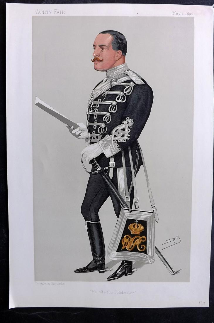 Vanity Fair Print 1890 Lord Brooke: Chromolithograph Published 1869-1914, London for "Vanity Fair" Paper Size: 15 x 10 inch (38 x 25cm) Approx. Good Condition