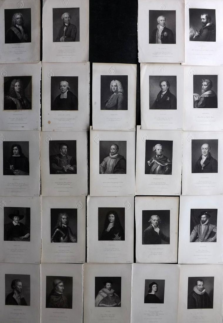 Knight, Charles 1830's Lot of 24 Steel Engraved Portraits: Steel Engravings Published 1833-37 by Charles Knight & The SDUK, London for "The Gallery Of Portraits: With Memoirs" Paper Size: 10 x 7 inch (26 x 19cm) Approx. Over half have library blindstamp in ma