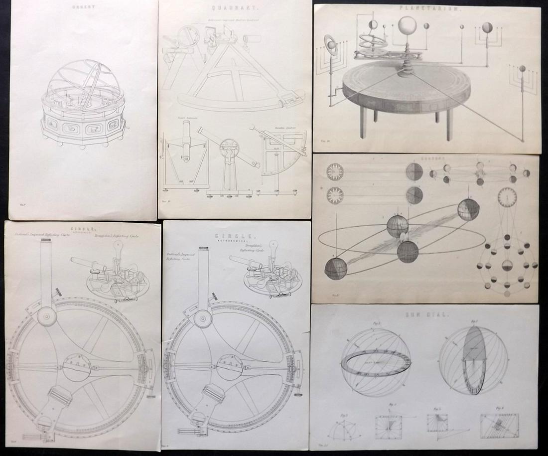 Nat. Encyclo. 1891 Lot of 7 Antique Astronomy Prints (1 of 2)