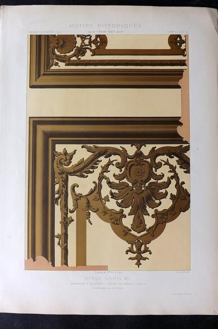 Daly, Cesar 1881 LG Architecture Print. Style Louis XV 30, 31 (1 of 2)