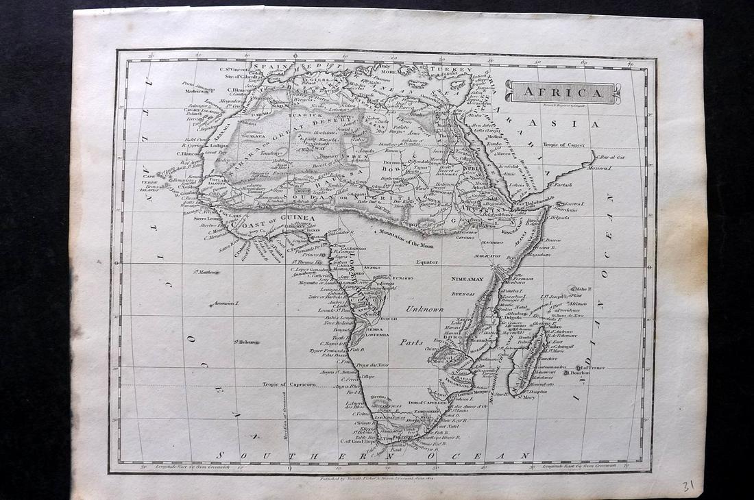 Russell & Barclay C1825 Antique Map. Africa (1 of 2)