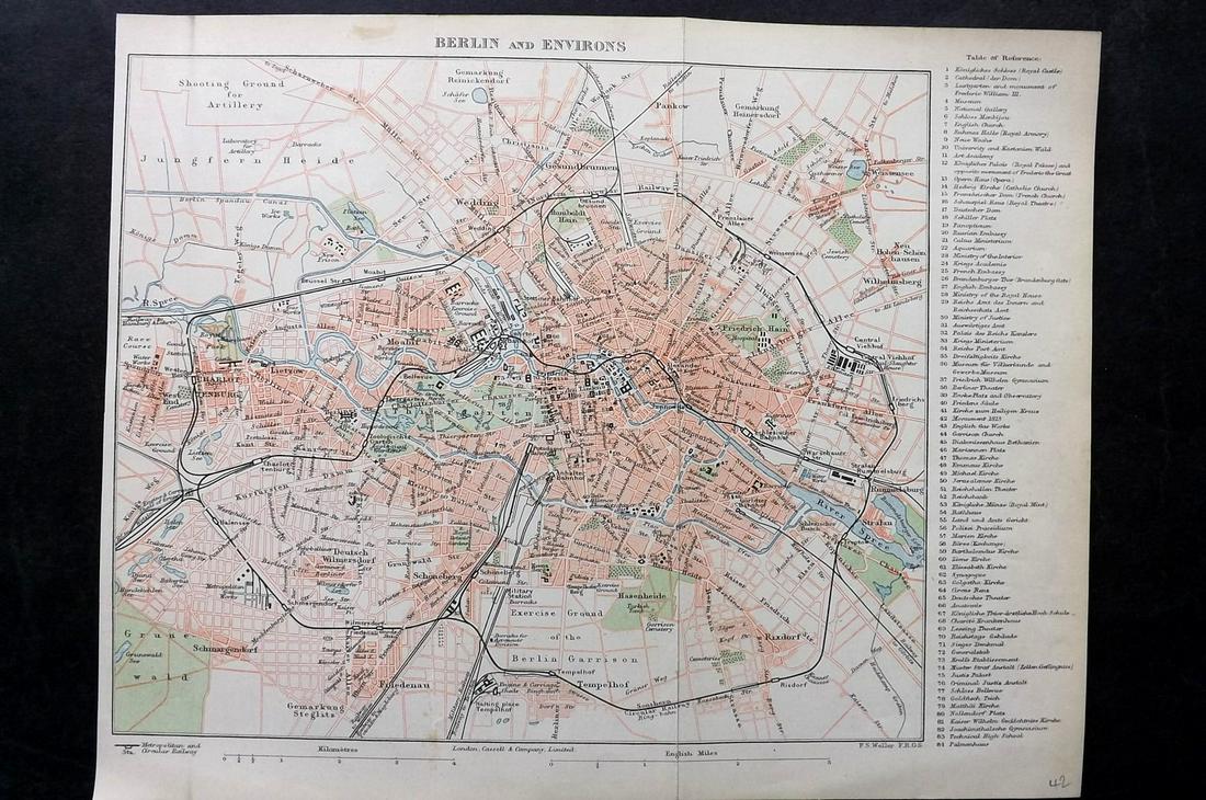 Weller, F. S. 1894 Antique Map. Berlin and Environs (1 of 2)