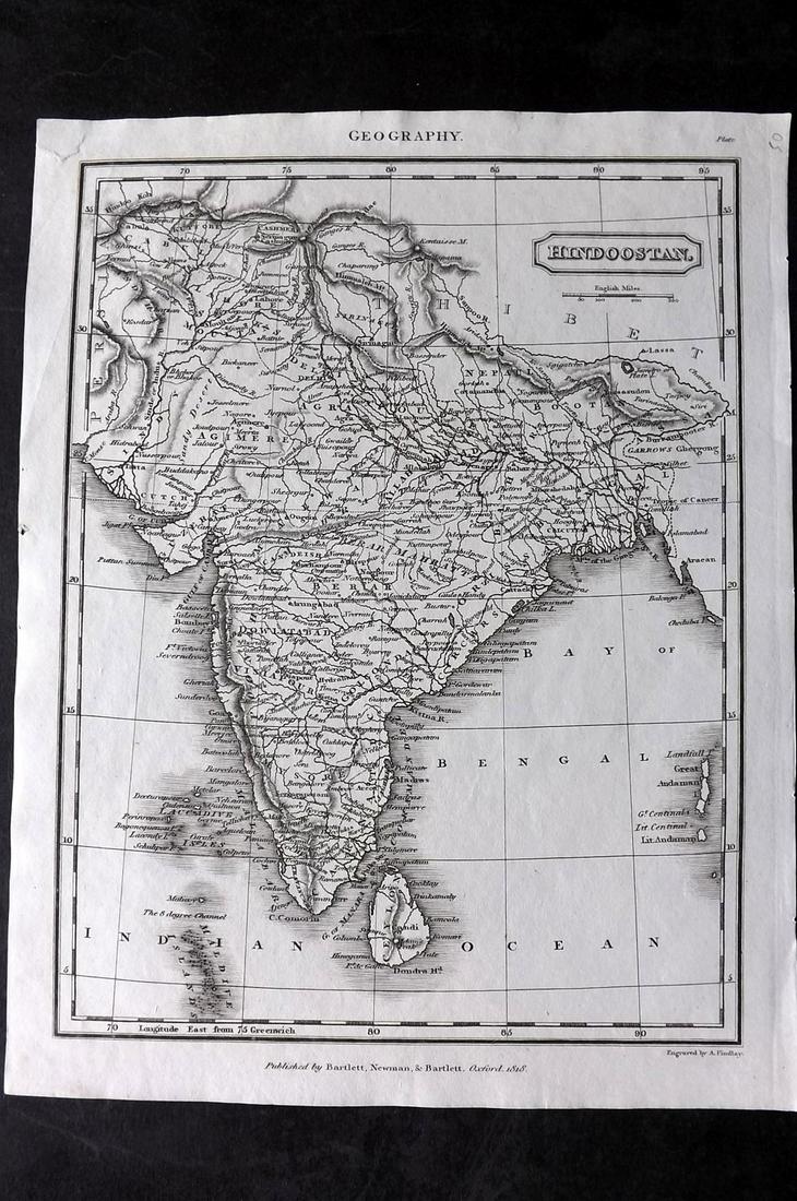 Findlay, Alexander 1828 Map. Hindoostan India (1 of 2)