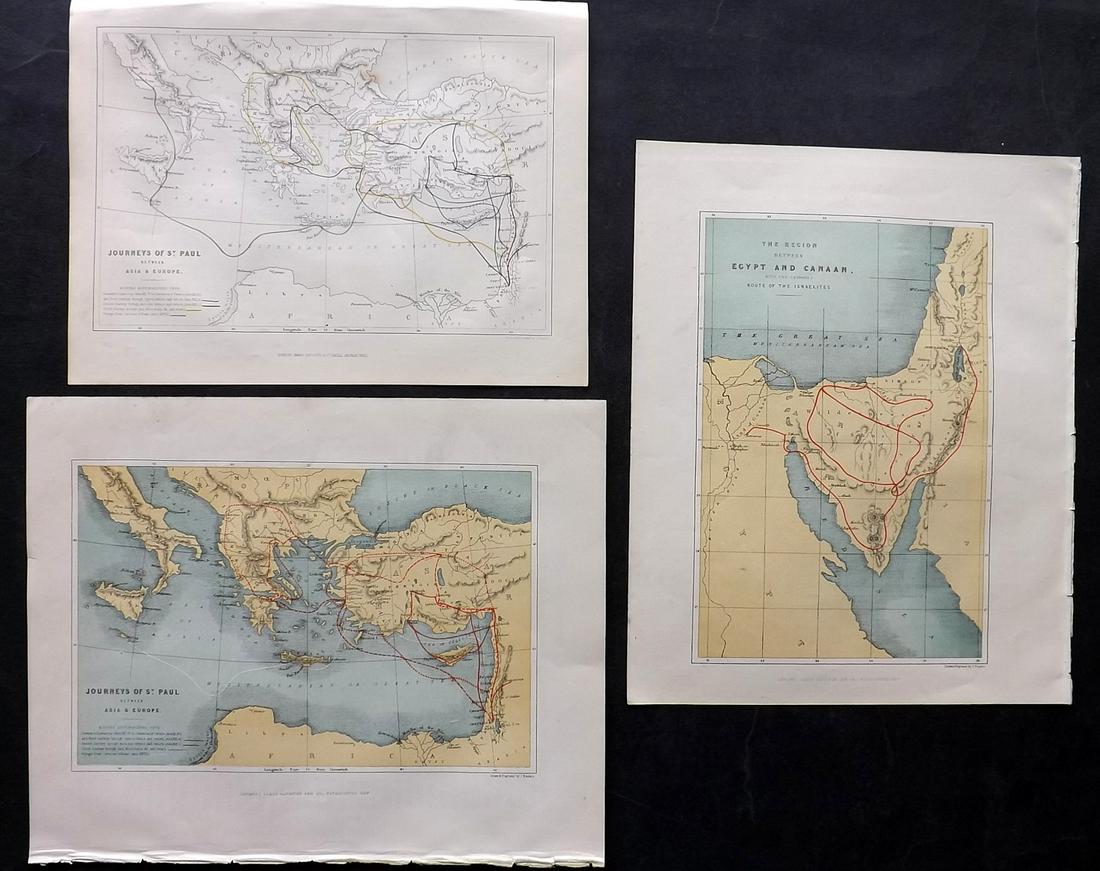 Rapkin, John C1860 Lot of 3 Holy Land Maps (1 of 2)