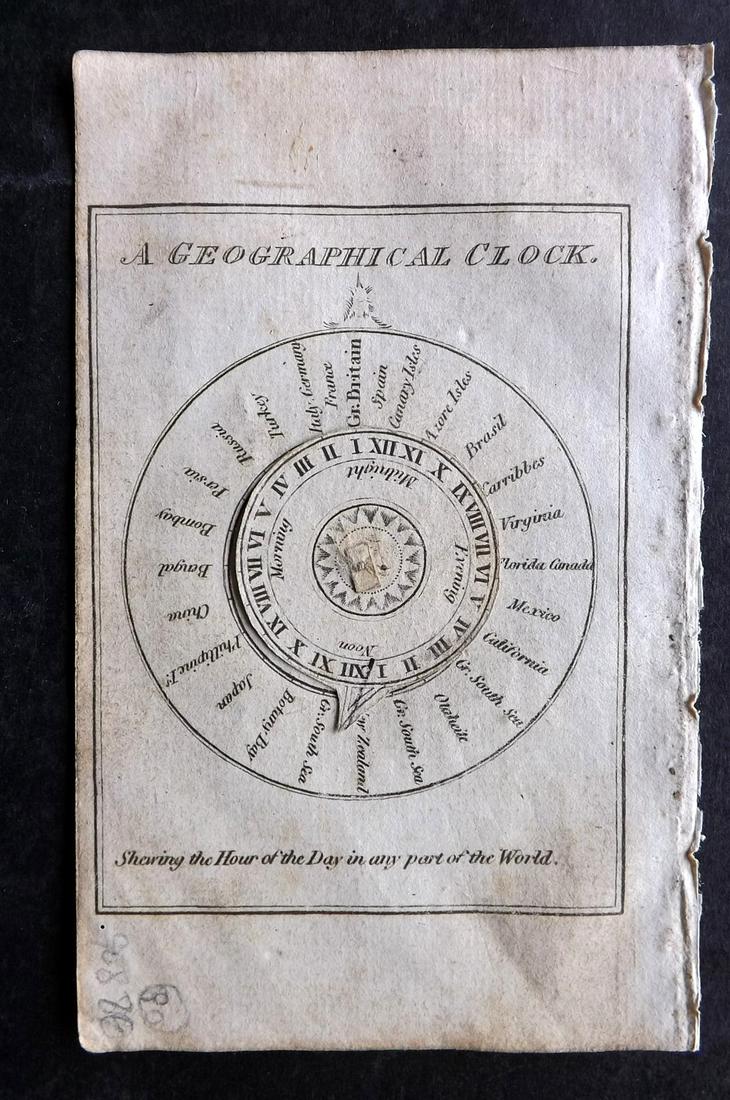 Turner, Richard 1805 Miniature Volvelle. Geographical Clock. Working Volvelle (1 of 2)