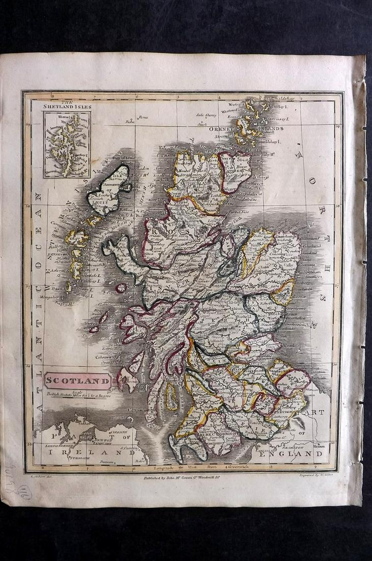 Barclay & Milton C1810 Antique Map. Scotland (1 of 2)