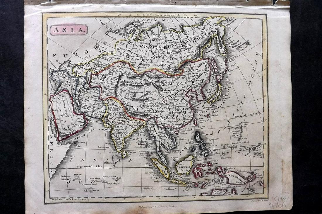 Barclay & Milton C1810 Antique Map. Asia (1 of 2)