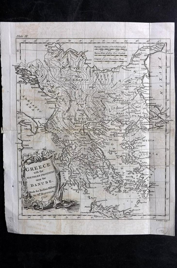 Rollin, d'Anville & Kitchen  1780 Map. Greece with the Northern Provinces (1 of 2)