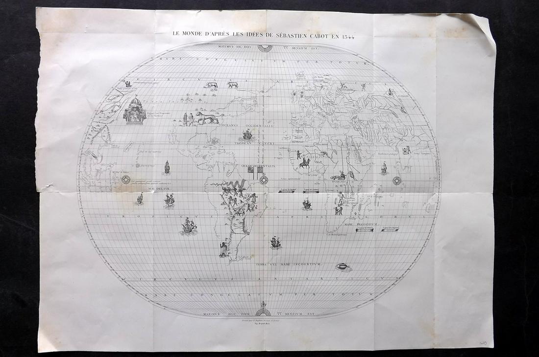 Dufour, F. 1879 Map. World according to Sebastien Cabot (1 of 2)