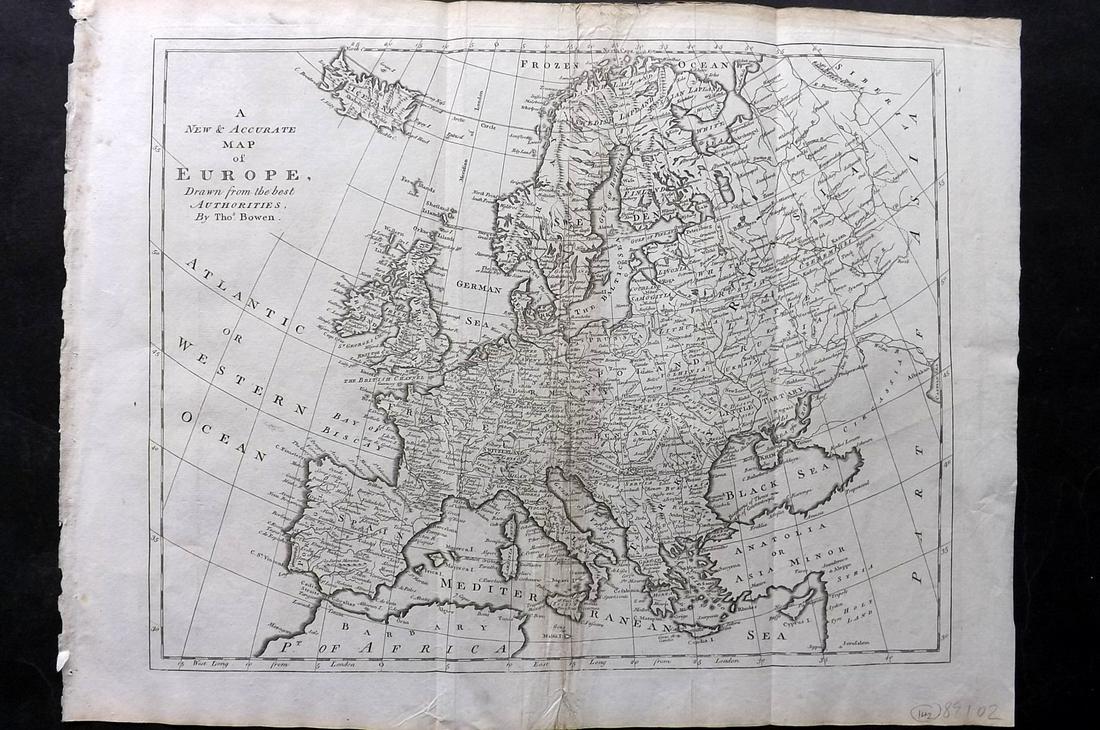 Bowen, Thomas 1789 Large Map. Europe (1 of 2)