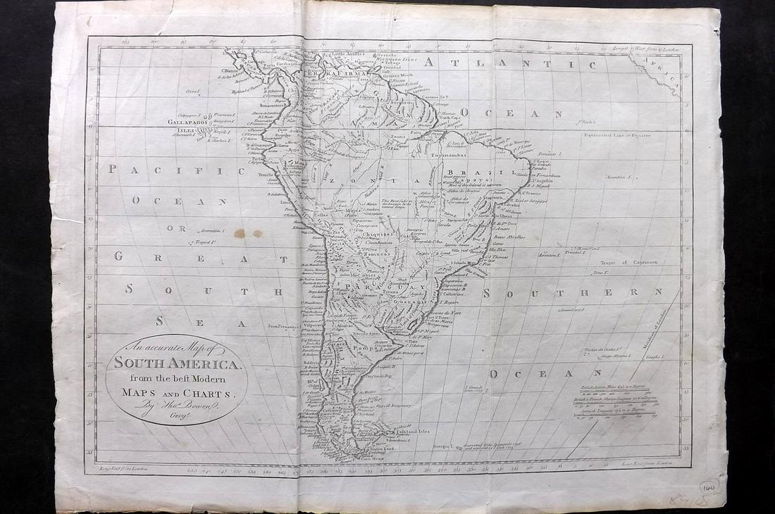 Bowen, Thomas 1789 Large Map. South America (1 of 2)