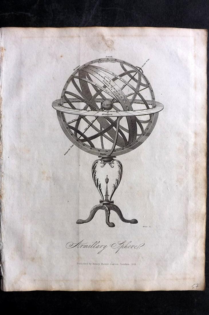 Barclay, James C1825 Astronomy Print. Armillary Sphere (1 of 2)