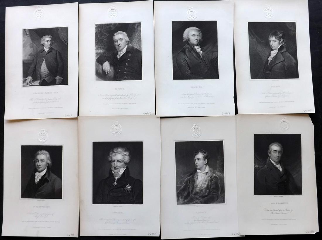 Knight, Charles 1830's Lot of 8 Steel Engraved Portraits (Library Stamps): Steel Engravings Published 1833-37 by Charles Knight & The SDUK, London for "The Gallery Of Portraits: With Memoirs" Paper Size: 10 x 7 inch (26 x 19cm) Approx. Discrete library blindstamp in top marg