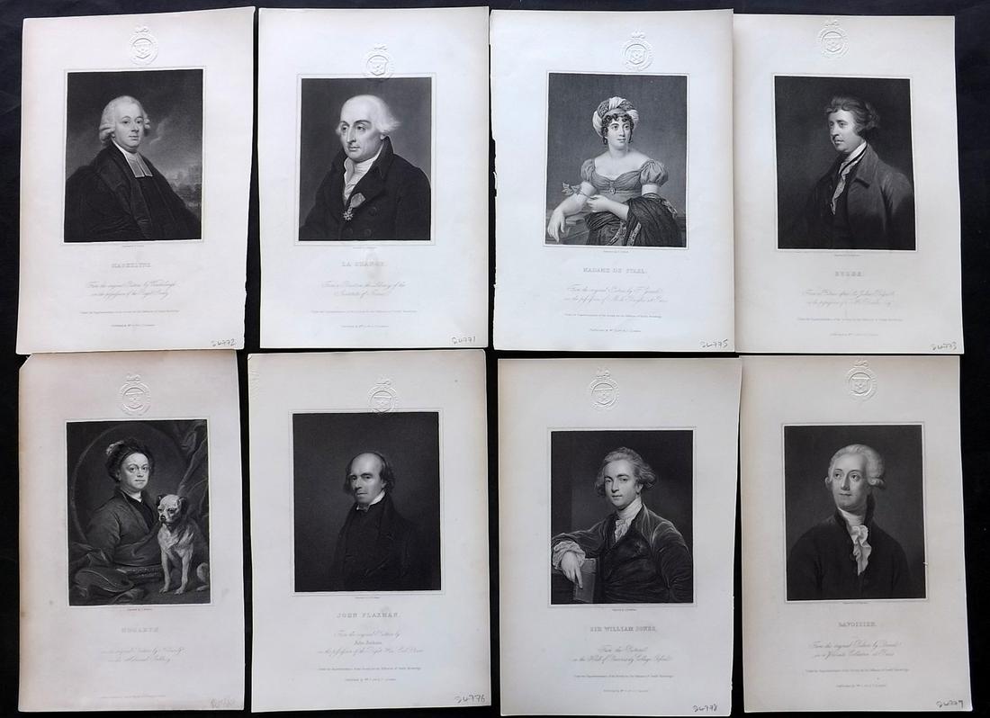 Knight, Charles 1830's Lot of 8 Steel Engraved Portraits (Library Stamps): Steel Engravings Published 1833-37 by Charles Knight & The SDUK, London for "The Gallery Of Portraits: With Memoirs" Paper Size: 10 x 7 inch (26 x 19cm) Approx. Discrete library blindstamp in top marg