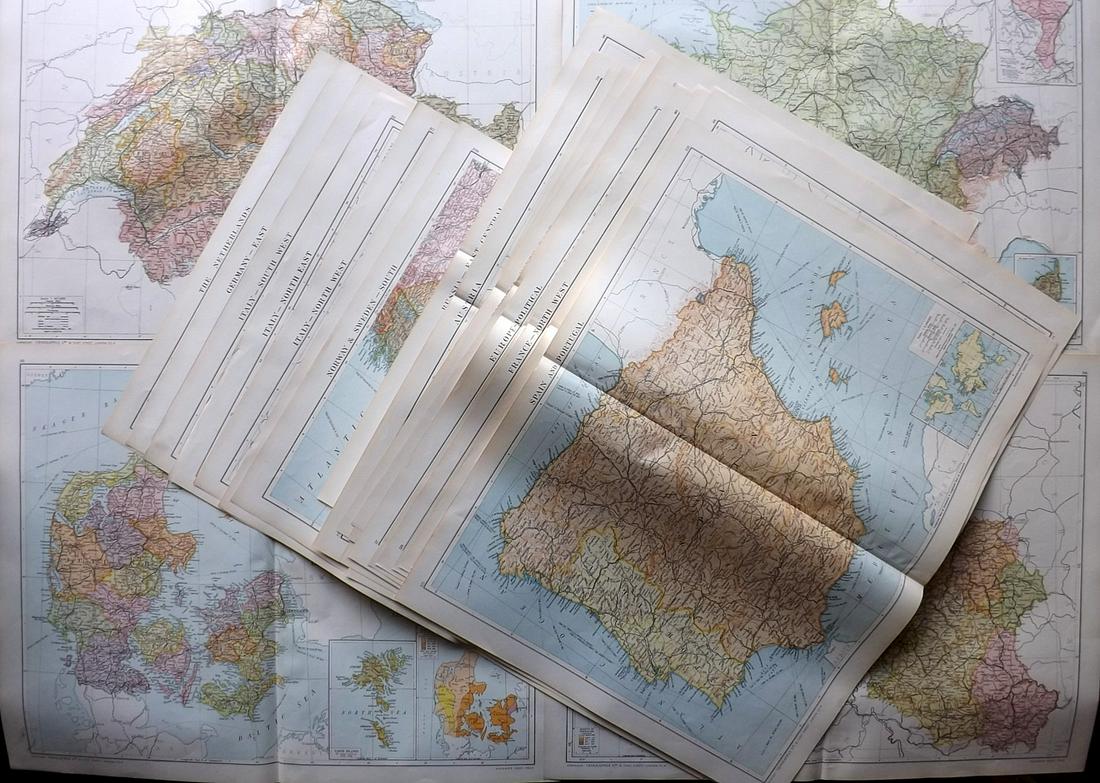 Gross, Alexander 1920 Lot of 26 Large Maps. Europe (1 of 7)