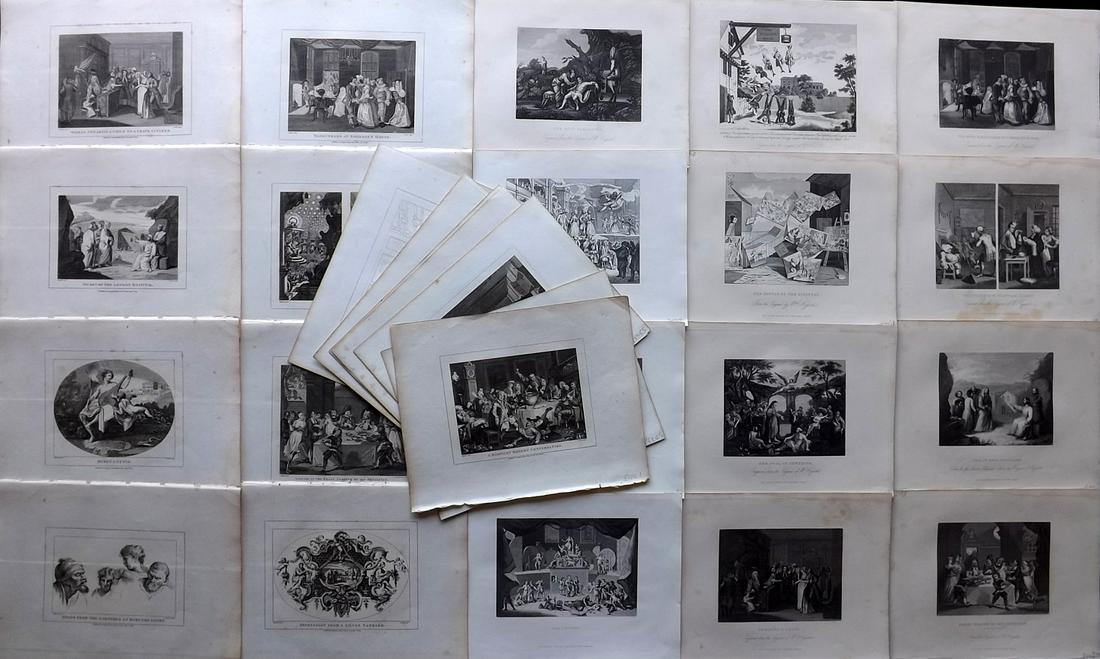 Hogarth, William 1813-C1870 Lot of 26 Antique Satire etc Prints (1 of 8)