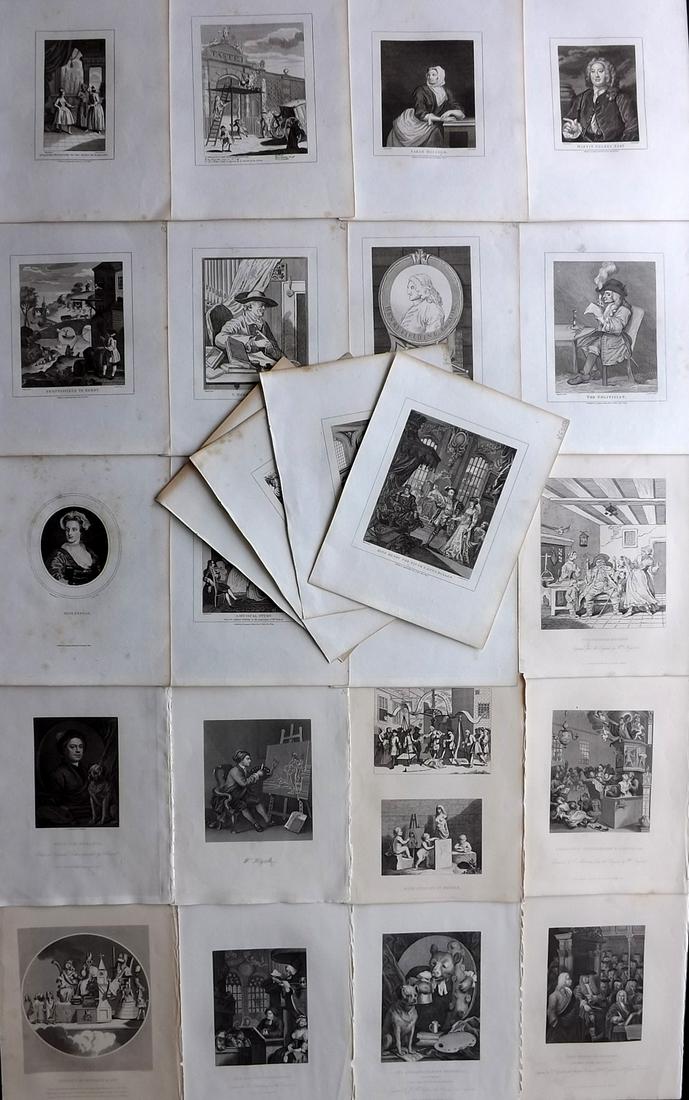 Hogarth, William 1813-C1870 Lot of 24 Antique Satire etc Prints (1 of 7)