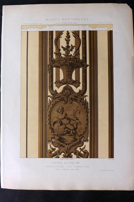 Daly, Cesar 1881 LG Architecture Print. Style Louis XV 28, 29 (1 of 2)
