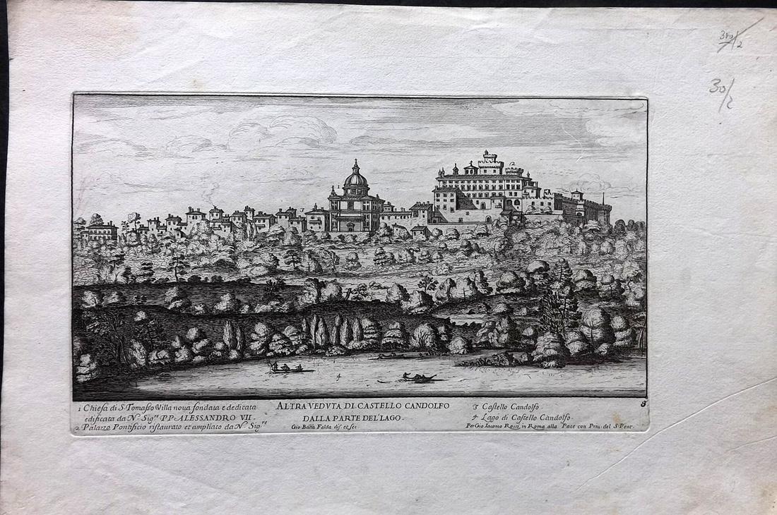 Falda & Ferrario C1680 Folio Print. Castel Gandolfo, Rome, Italy (1 of 2)