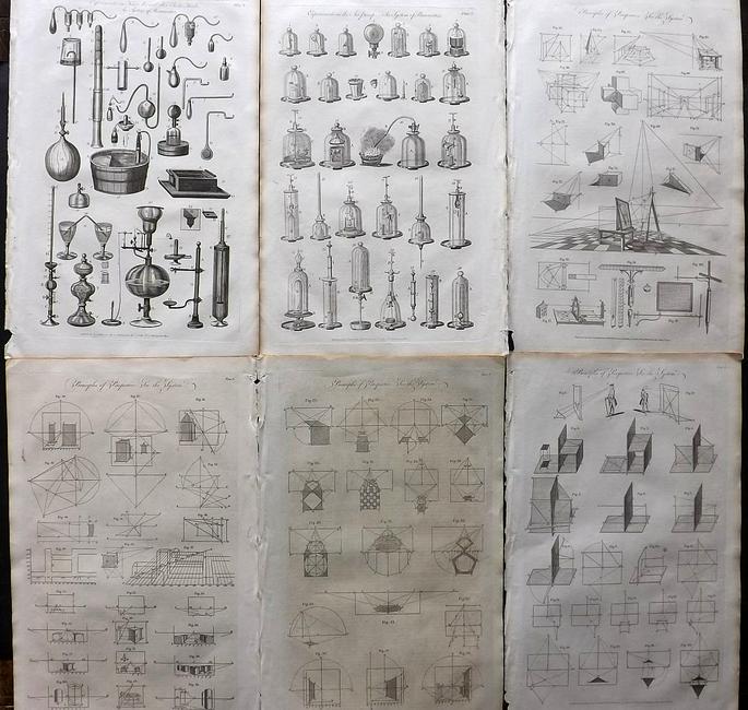 Hall, William 1789 Lot of 6 Folio Science & Tech Prints: Copper Plates Published 1789-91 by C. Cooke, London for "The New Royal Encyclopedia, Or, Complete Modern Universal Dictionary of Arts and Sciences..." by William Henry Hall. Paper Size: 15 x 9.5 inch 