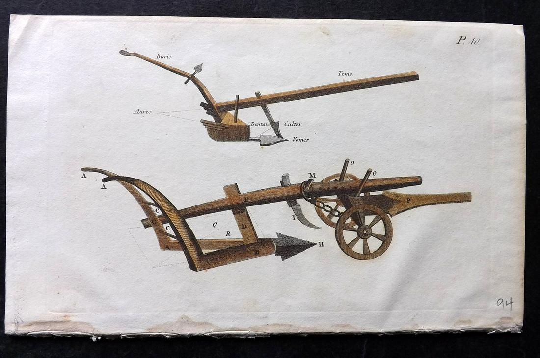 Martyn, John 1819 Hand Col Print. Agricultural Plough. Farming (1 of 2)