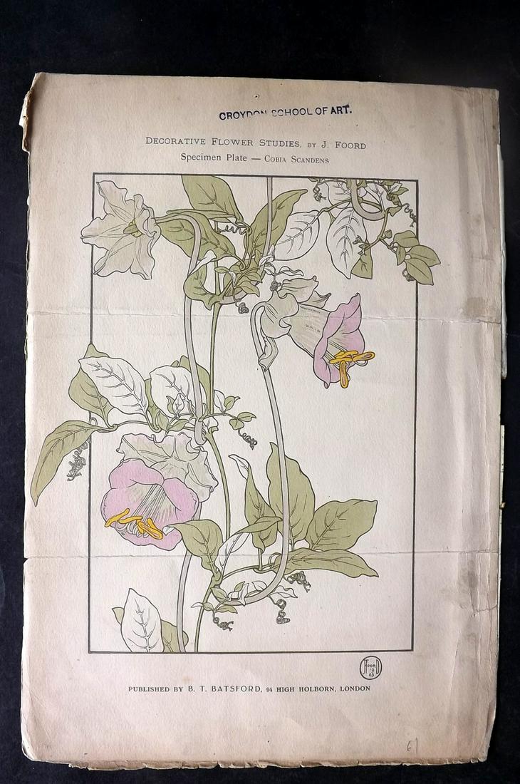 Foord, Jeannie C1903 Folio Art Nouveau Pochoir. Rare Specimen Plate (1 of 2)