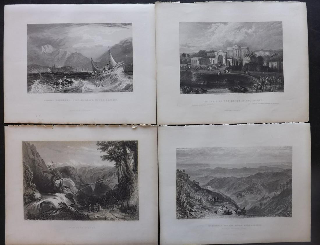 Fisher (Pub) C1845 Lot of 4 Prints of India: Steel Engraving Published 1844-47 by Fisher & Son, London for "The Peoples Gallery of Engravings" by the Rev. George Wright. Paper Size: 10.5 x 8.5 inch (27 x 22cm) Minor toning on 1. Good Condition