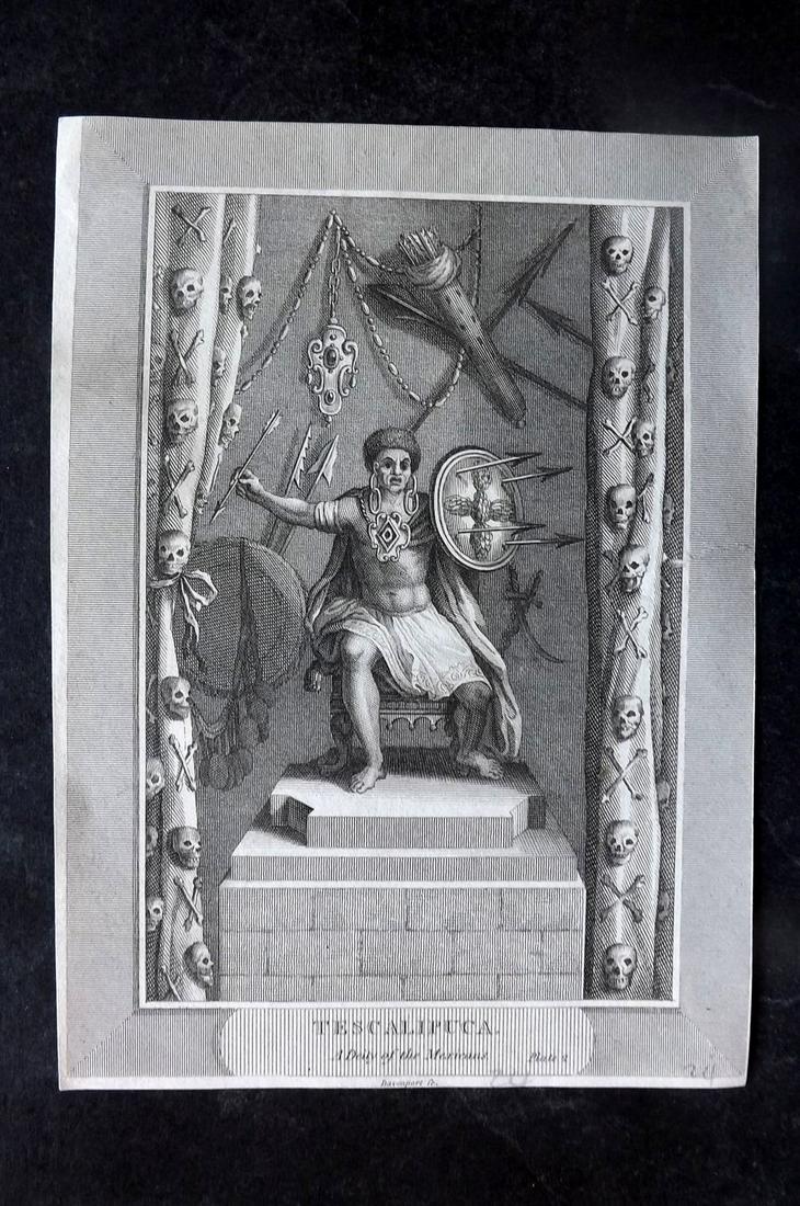 Pelham, Cavendish 1810 Print. Tescalipuca, Deity of Mexico (1 of 1)