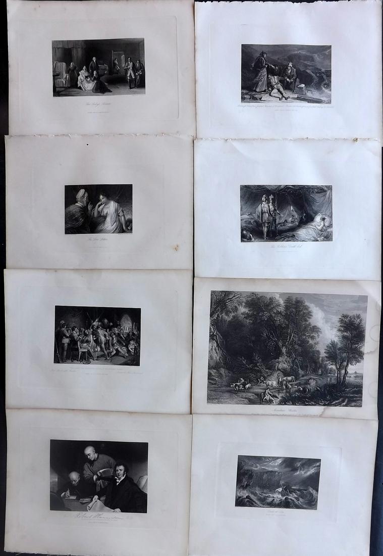 Fisher (Pub) C1845 Lot of 8 Steel Engravings. Genre etc: Steel Engraving Published 1844-47 by Fisher & Son, London for "The Peoples Gallery of Engravings" by the Rev. George Wright. Paper Size: 10.5 x 8.5 inch (27 x 22cm) Minor toning in parts. Good Conditi