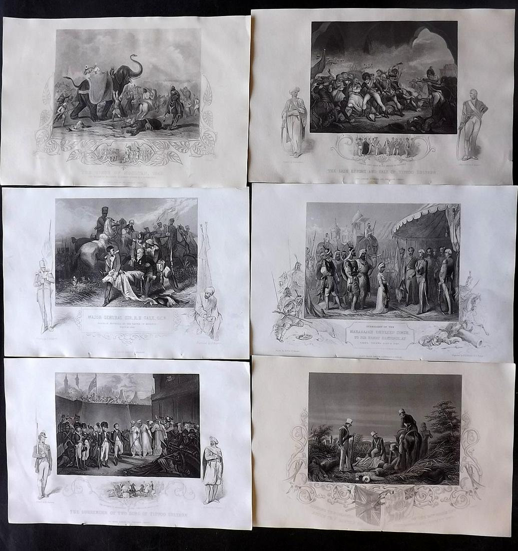 Gaspey, Thomas C1860 Lot of 6 Military Prints. India (1 of 2)