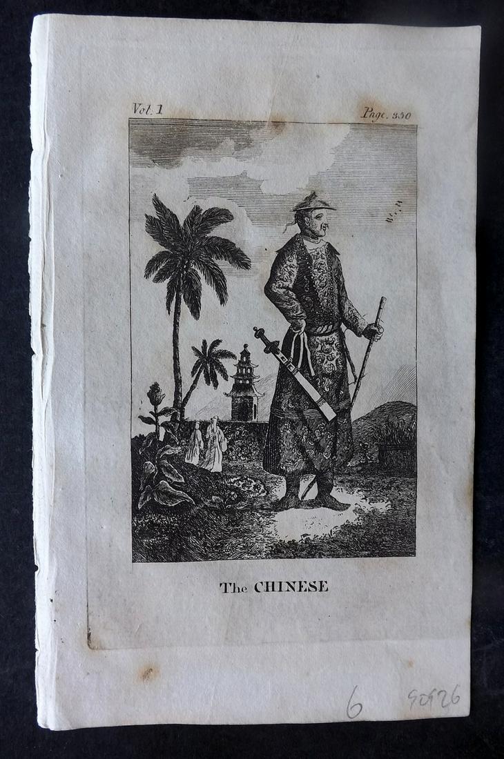 Goldsmith, Oliver 1804 Antique Print. Chinese China: Copper Plates Published 1804, York for "A History of the Earth and Animated Nature" by Oliver Goldsmith. Paper Size: 8 x 5 inch (20 x 13cm) Toning present