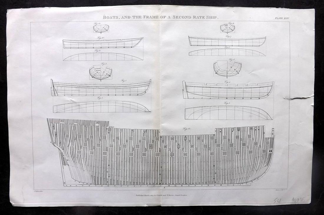 Falconer & Burney 1815 Folio Ship Print. Boats & Ship Frame (1 of 2)