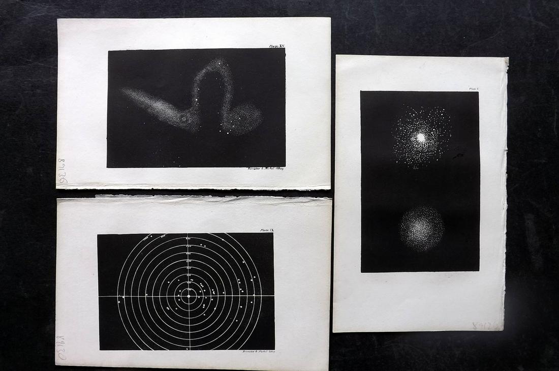 Nichol, John 1837 Lot of 3 Antique Astronomy Prints. Celestial (1 of 2)