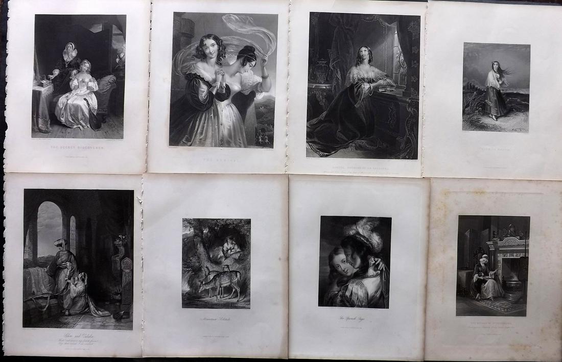 Steel Plate C1845 Lot of 6 Steel Engravings by Fisher: Steel Engraving Published 1844-47 by Fisher & Son, London for "The Peoples Gallery of Engravings" by the Rev. George Wright. Paper Size: 10.5 x 8.5 inch (27 x 22cm) Minor toning in parts. Good Conditi