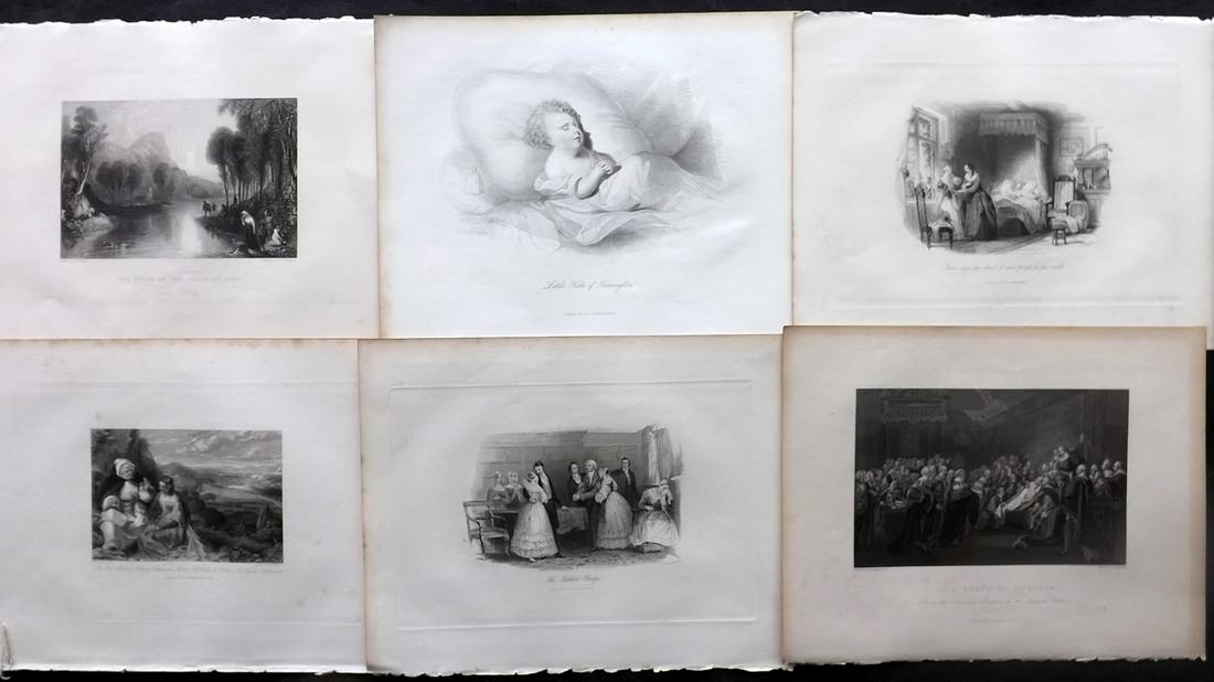 Steel Plate C1845 Lot of 8 Steel Engravings by Fisher: Steel Engraving Published 1844-47 by Fisher & Son, London for "The Peoples Gallery of Engravings" by the Rev. George Wright. Paper Size: 10.5 x 8.5 inch (27 x 22cm) Minor toning in parts. Good Conditi