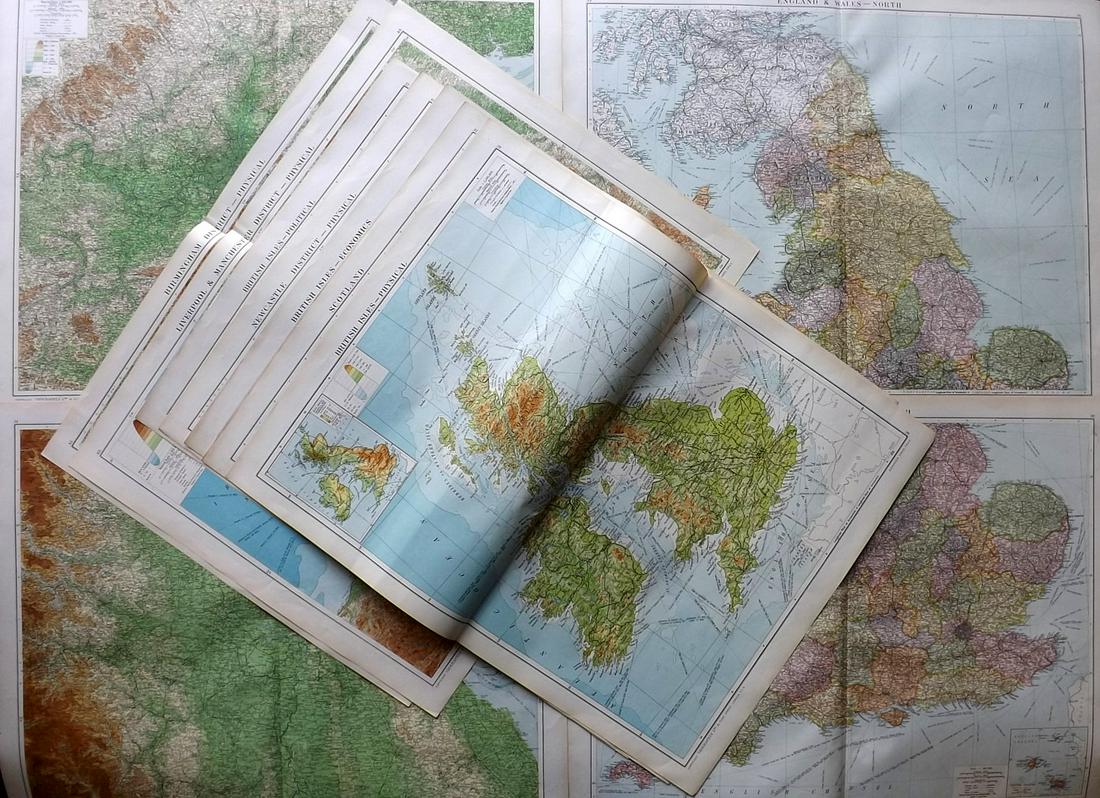Gross, Alexander 1920 Lot of 11 Large Maps. British Isles (1 of 4)